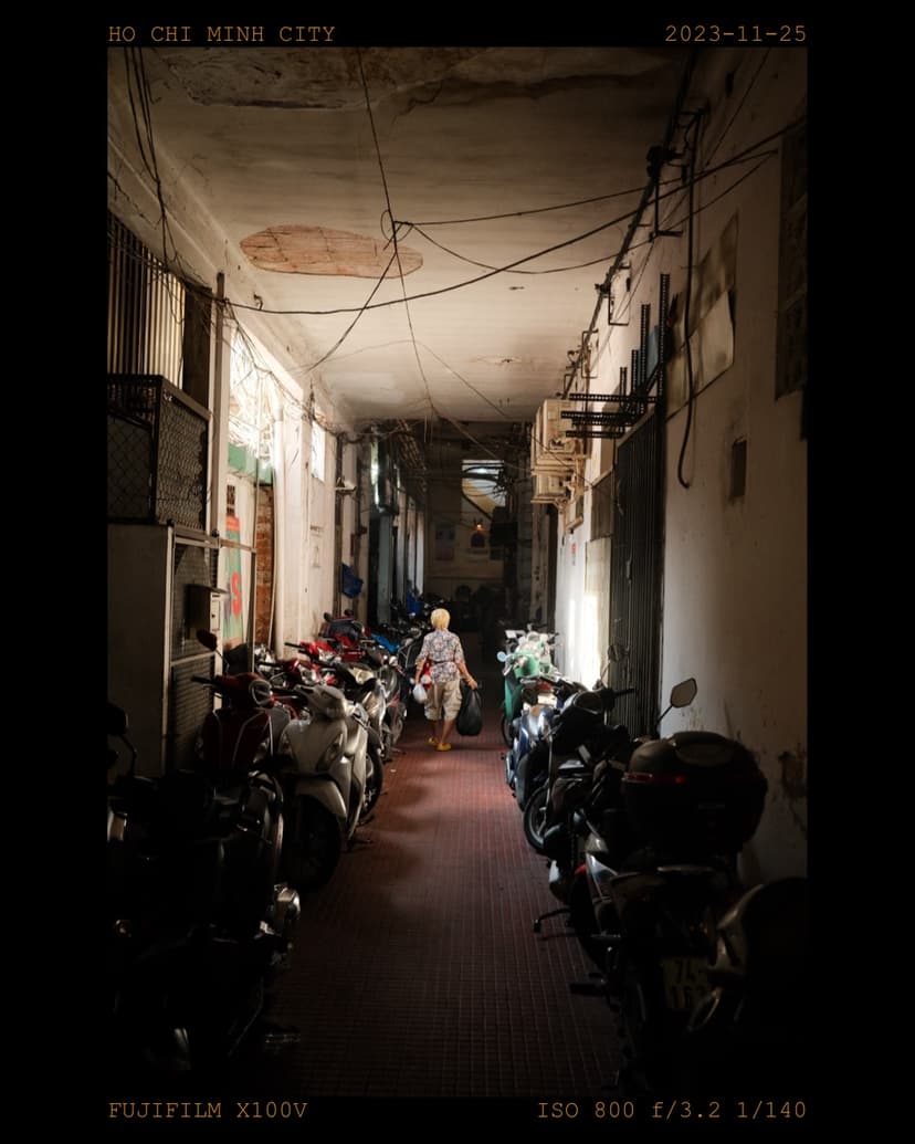 City scene with EXIF data template